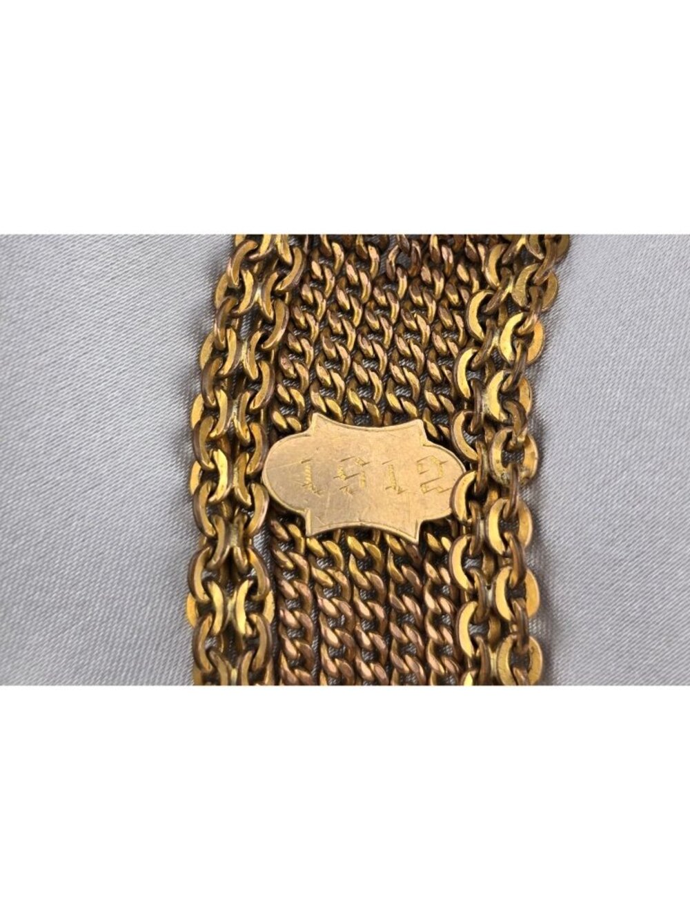 Antique Gold Filled Watch Fob With Ornate Chain & Engraved Details 1912 - Picture 2 of 10